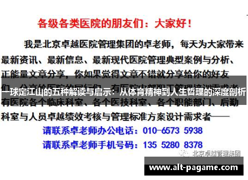一球定江山的五种解读与启示：从体育精神到人生哲理的深度剖析